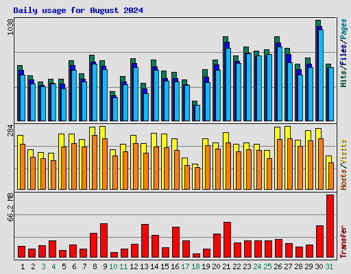 Daily usage for August 2024