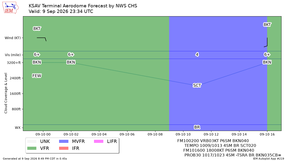 TAF Visualization for KSAV
